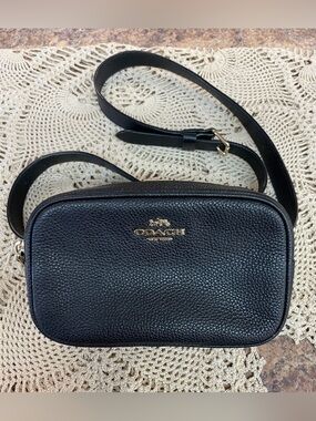 Coach pebbled leather Court Belt Bag with a creed